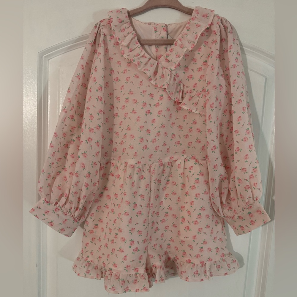 Janie & Jack Floral long sleeve romper